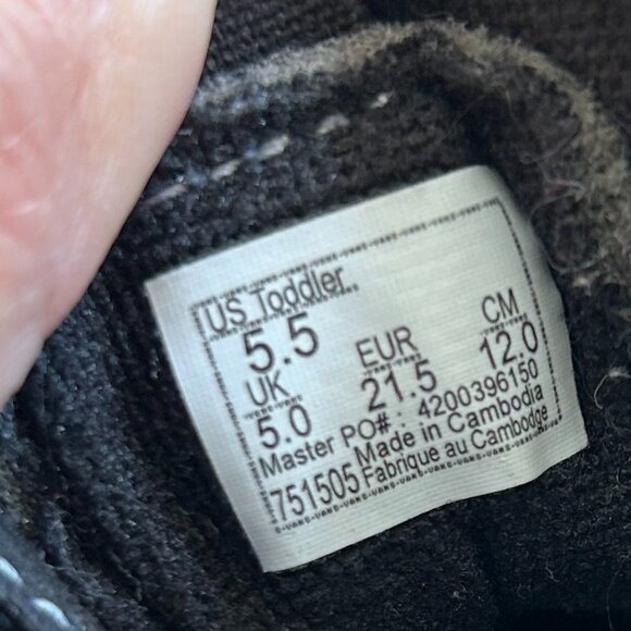 Vans Sk8-Hi Black Skate Side Zip Sneaker - Toddler 5.5 - Picture 7 of 8